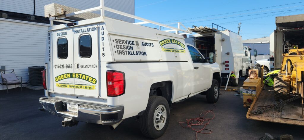 GELS service truck for maintenance and installation or irrigation systems